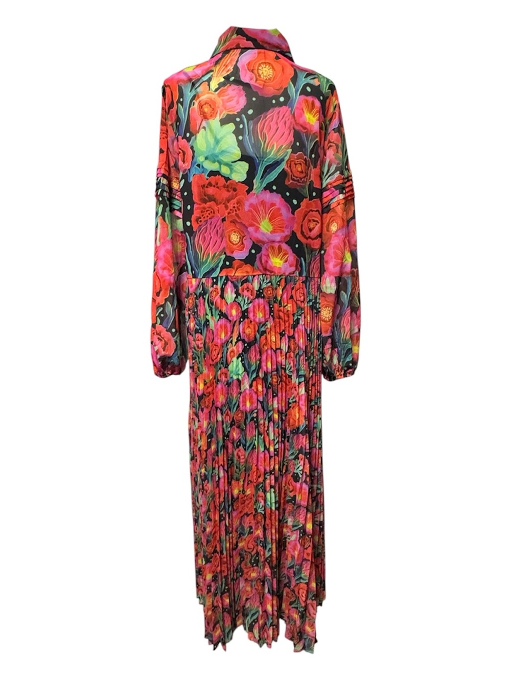 032 FARM RIO Anthropologie Women's Floral Pleated Drop-Waist Maxi Dress, Medium - Picture 4 of 11